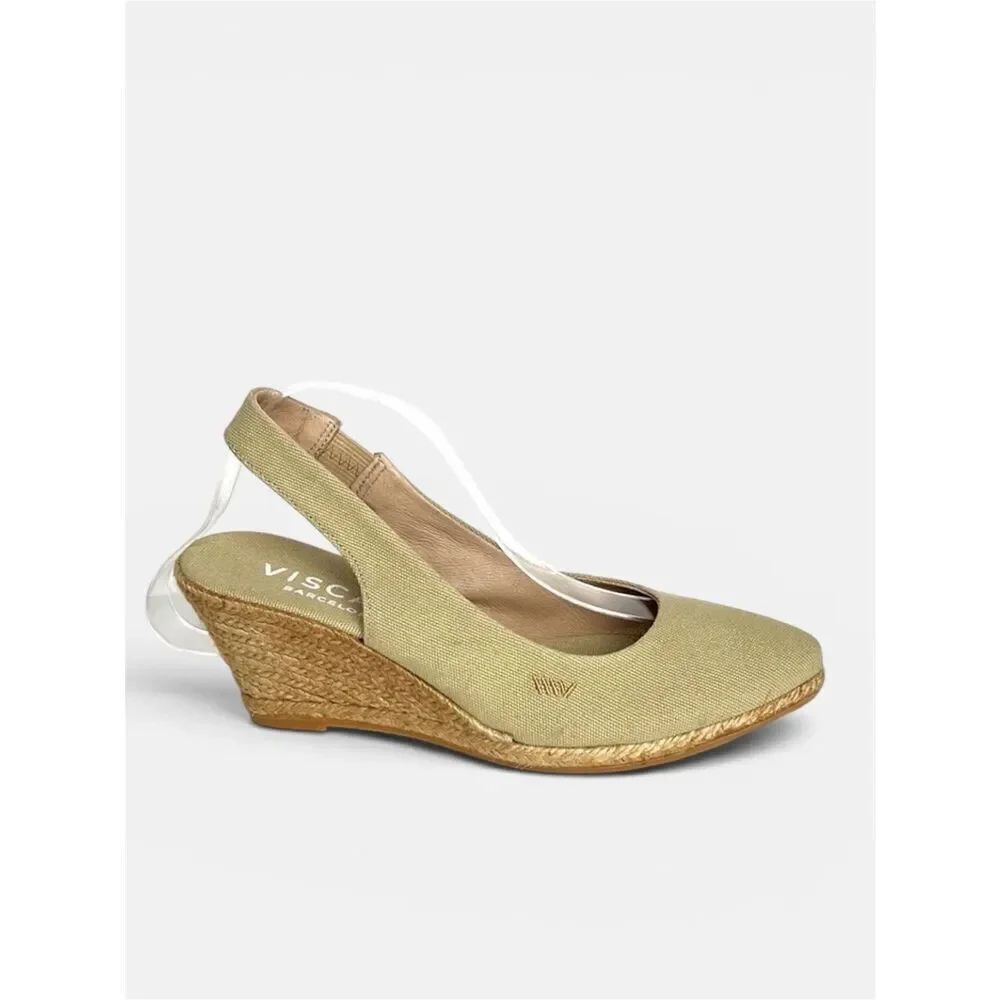 NWOB VISCATA Barcelona Canvas Sandal Wedged Canvas Espadrilles sz 38 US 6,5 - 7